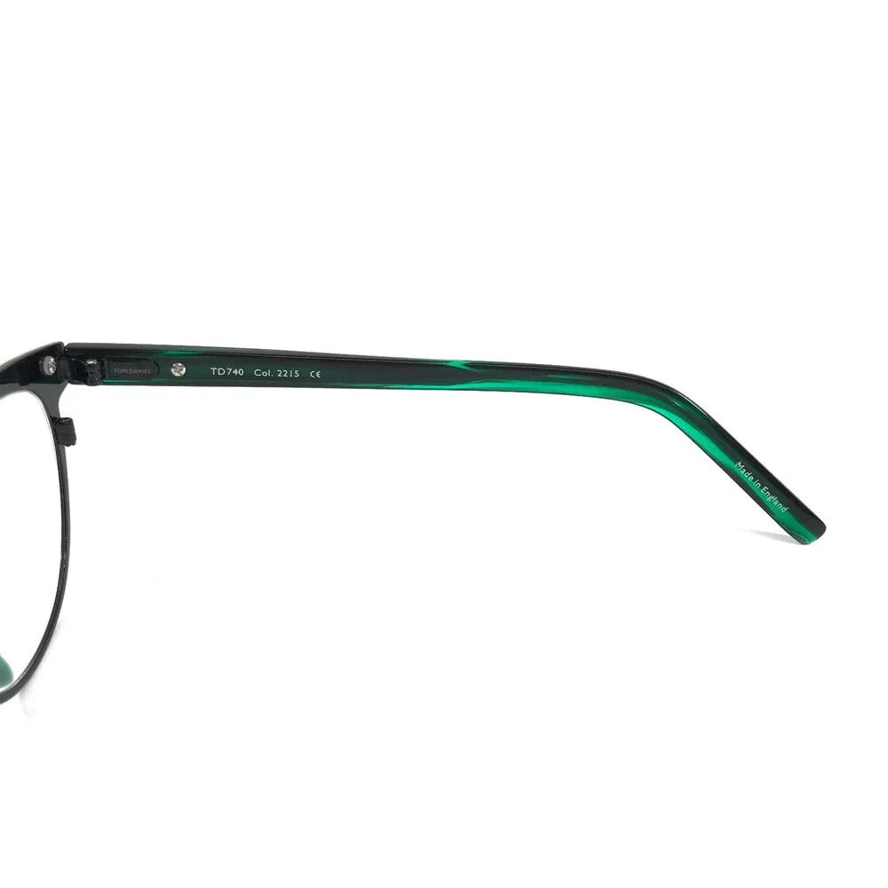 Tom Davies Eyeglasses Frames TD740 Col. 2215 Black Green Rose Gold 51-15-140